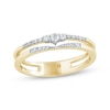 Thumbnail Image 1 of Round-Cut Diamond Stackable Three-Stone Double-Band Promise Ring 1/6 ct tw 10K Yellow Gold