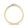 Thumbnail Image 2 of Round-Cut Diamond Stackable Three-Stone Double-Band Promise Ring 1/6 ct tw 10K Yellow Gold