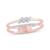 Thumbnail Image 1 of Round-Cut Diamond Stackable Marquise Shapes Double-Band Promise Ring 1/8 ct tw 10K Rose Gold