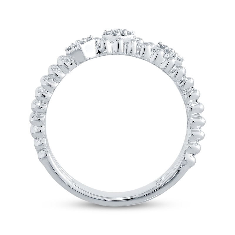 Main Image 2 of Round-Cut Diamond Stackable Triple-Band Ring 1/4 ct tw 10K White Gold