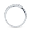 Thumbnail Image 2 of Round-Cut Diamond Asymmetrical Three-Row Ring 3/4 ct tw 10K White Gold