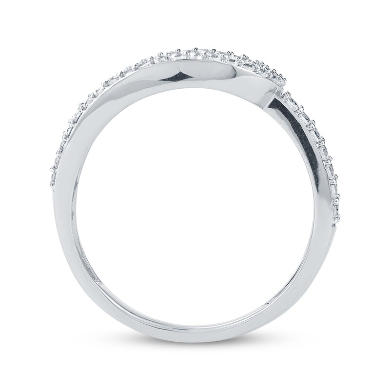 Main Image 2 of Round-Cut Diamond Asymmetrical Three-Row Ring 3/4 ct tw 10K White Gold