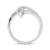 Thumbnail Image 2 of Round-Cut Diamond Abstract Curved Bypass Ring 1/3 ct tw 10K White Gold