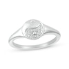 Thumbnail Image 1 of Diamond Textured Yin-Yang Signet Ring 1/20 ct tw Sterling Silver