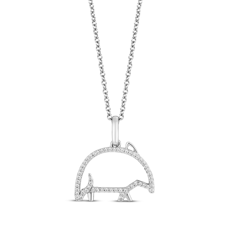 Disney Treasures Encanto “Chispi” Diamond Capybara Necklace 1/10 ct tw Sterling Silver 19”