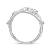 Thumbnail Image 3 of Baguette & Round-Cut Diamond Multi-Row Crossover Ring 3/4 ct tw Sterling Silver