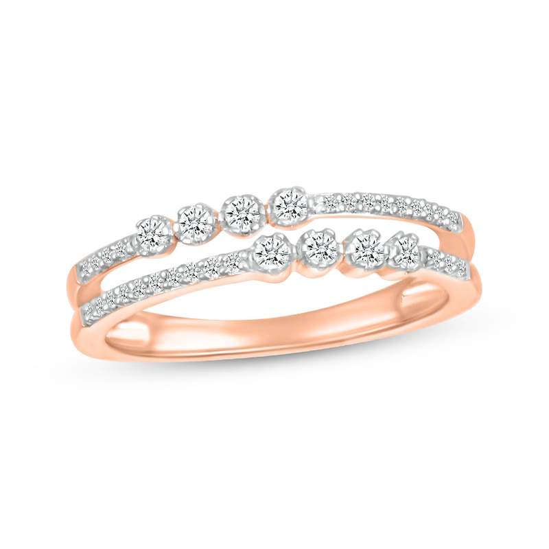 Diamond Two-Row Faux-Stack Ring 1/4 ct tw 10K Rose Gold