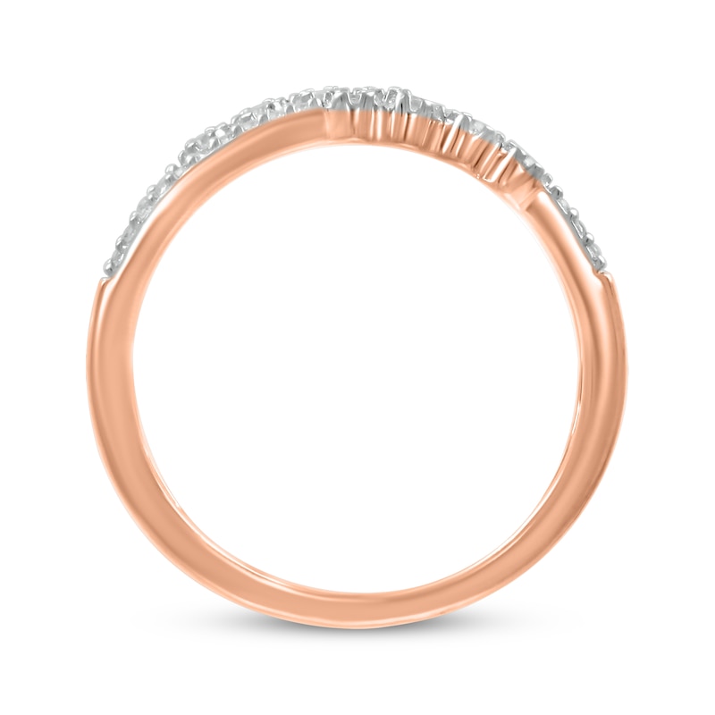 Diamond Two-Row Faux-Stack Ring 1/4 ct tw 10K Rose Gold