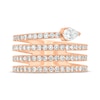 Thumbnail Image 3 of Pear-Shaped & Round-Cut Diamond Faux Wrap Ring 1-3/8 ct tw 14K Rose Gold