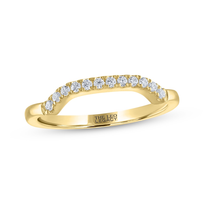 Main Image 1 of THE LEO Legacy Lab-Grown Diamond Contour Wedding Band 1/8 ct tw 14K Yellow Gold