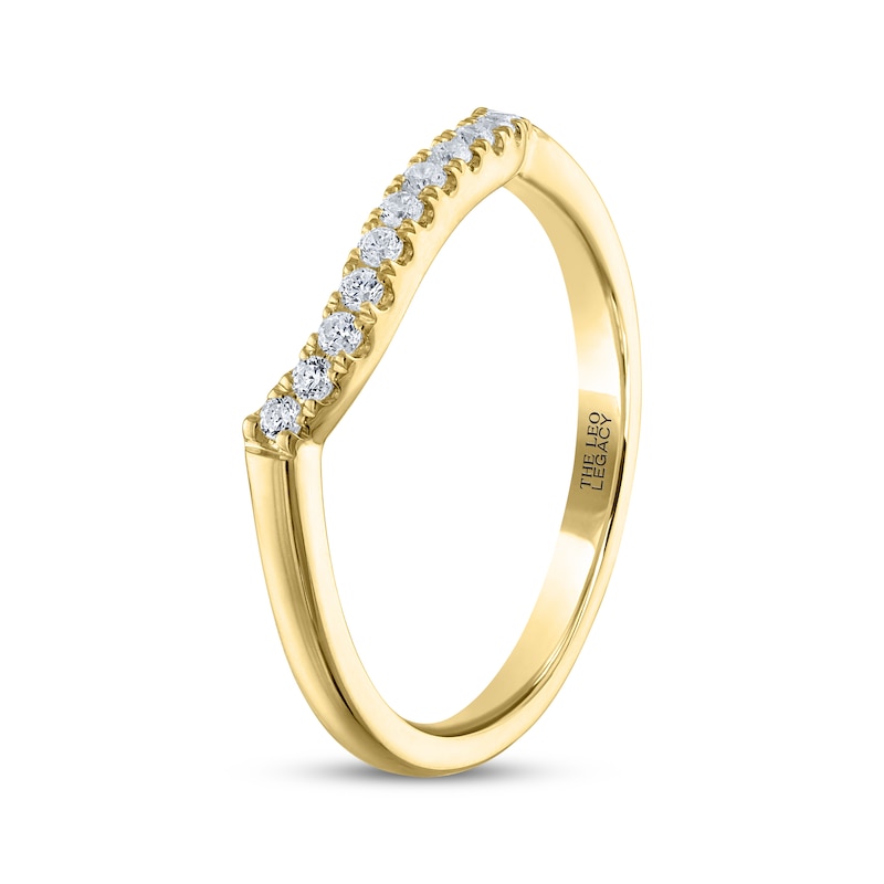 Main Image 2 of THE LEO Legacy Lab-Grown Diamond Contour Wedding Band 1/8 ct tw 14K Yellow Gold