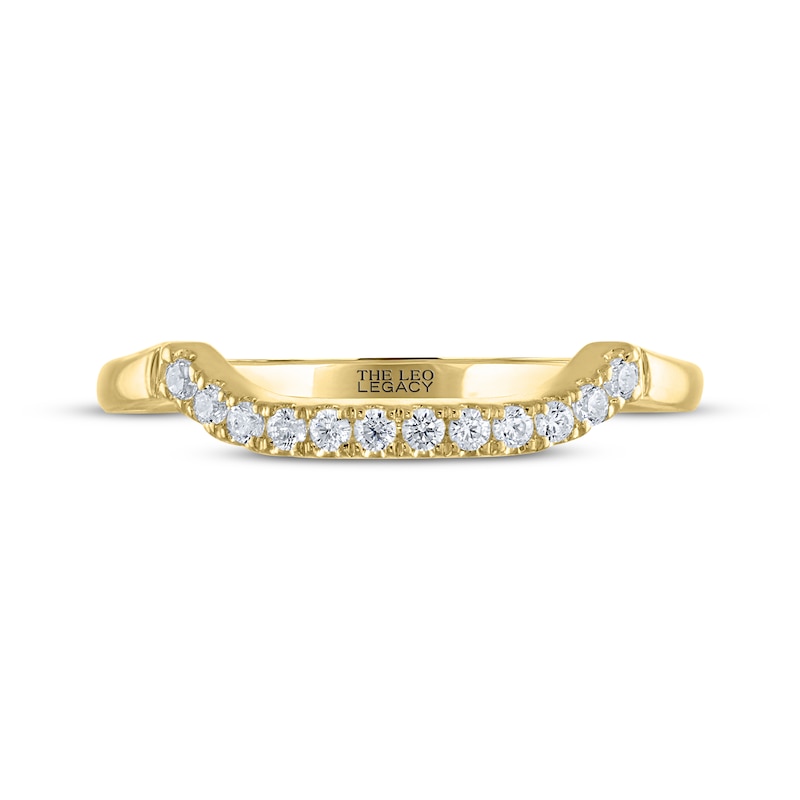 Main Image 3 of THE LEO Legacy Lab-Grown Diamond Contour Wedding Band 1/8 ct tw 14K Yellow Gold