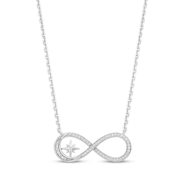 Hallmark Diamonds Infinity Star Necklace 1/10 ct tw Sterling Silver