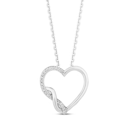 Hallmark Diamonds Twist Heart Necklace 1/20 ct tw Sterling Silver 18&quot;