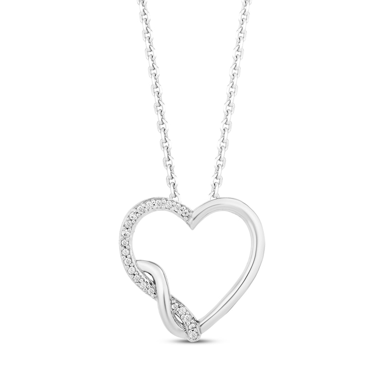 Hallmark Diamonds Twist Heart Necklace 1/20 ct tw Sterling Silver 18"