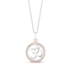 Thumbnail Image 0 of Hallmark Diamonds Om Necklace 1/10 ct tw Sterling Silver & 10K Rose Gold 18"