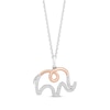 Thumbnail Image 0 of Hallmark Diamonds Elephant Necklace 1/8 ct tw Sterling Silver & 10K Rose Gold 18"