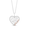 Thumbnail Image 1 of Hallmark Diamonds Tree of Life Heart Necklace 1/8 ct tw Sterling Silver & 10K Rose Gold 18&quot;