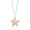 Thumbnail Image 1 of Disney Treasures Finding Nemo Diamond &quot;Peach&quot; Necklace 1/8 ct tw Sterling Silver & 10K Rose Gold 19&quot;