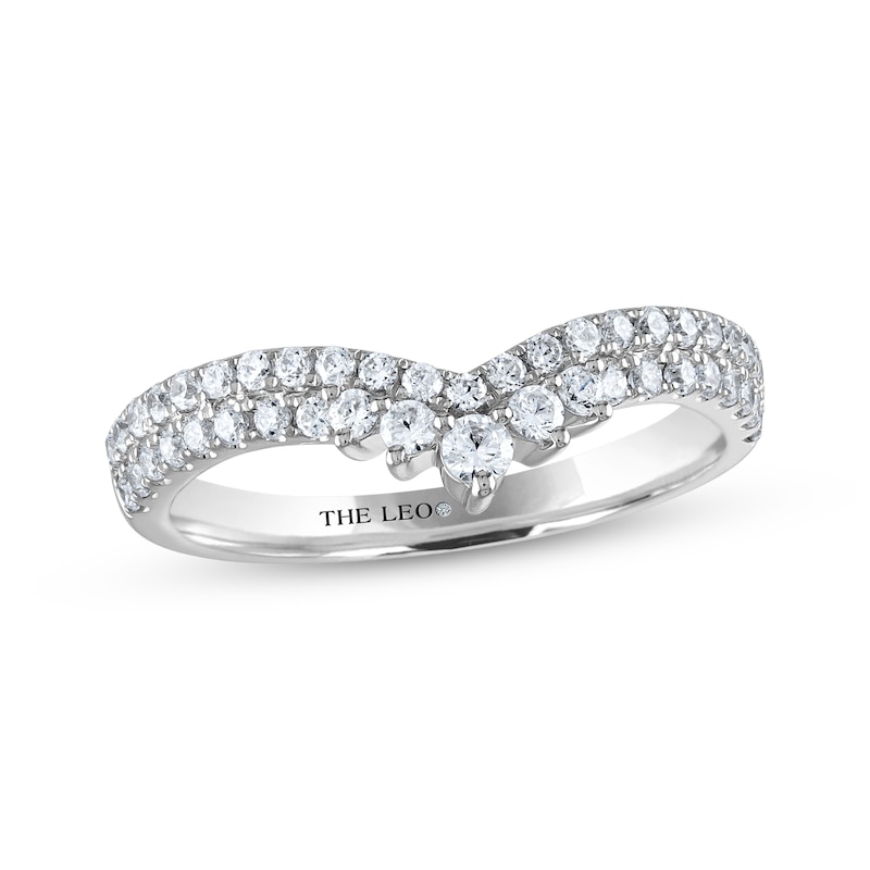 Main Image 1 of THE LEO Diamond Contour Ring 1/2 ct tw Round-cut 14K White Gold