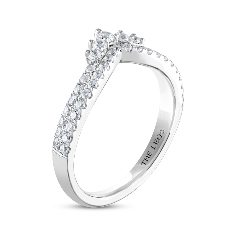 Main Image 2 of THE LEO Diamond Contour Ring 1/2 ct tw Round-cut 14K White Gold