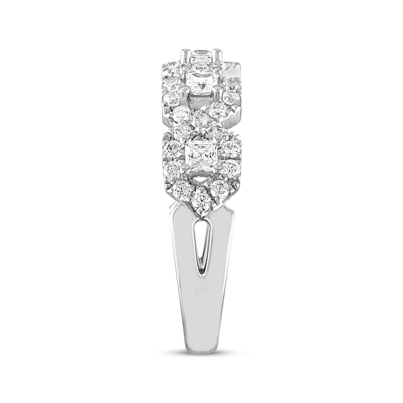 Main Image 2 of THE LEO Diamond Anniversary Ring 7/8 ct tw Princess & Round-cut 14K White Gold