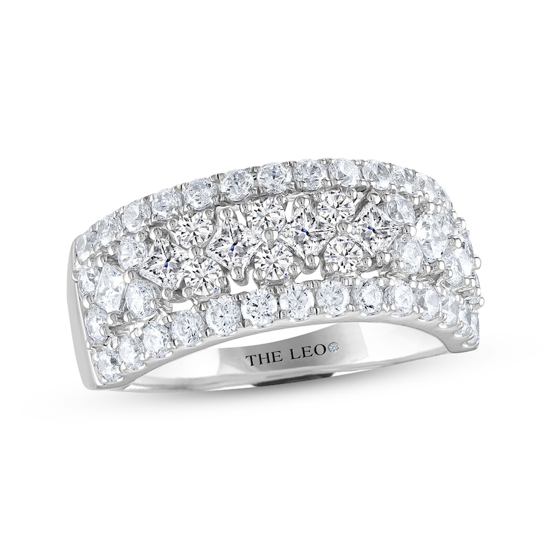 Main Image 1 of THE LEO Diamond Anniversary Ring 1-3/4 ct tw Princess & Round-cut 14K White Gold