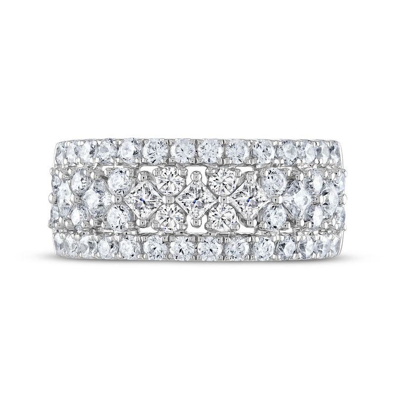 Main Image 3 of THE LEO Diamond Anniversary Ring 1-3/4 ct tw Princess & Round-cut 14K White Gold