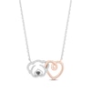 Thumbnail Image 1 of Hallmark Diamonds Puppy & Heart Necklace 1/15 ct tw Sterling Silver & 10K Rose Gold 18&quot;