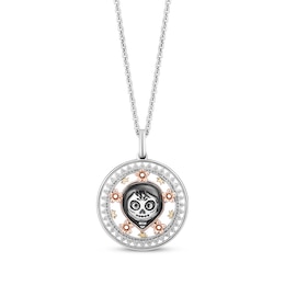 Disney Treasures Coco Diamond Necklace 1/15 ct tw Sterling Silver & 10K Two-Tone Gold 19&quot;