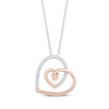 Thumbnail Image 1 of Hallmark Diamonds Looping Double Heart Necklace 1/15 ct tw Sterling Silver & 10K Rose Gold 18&quot;