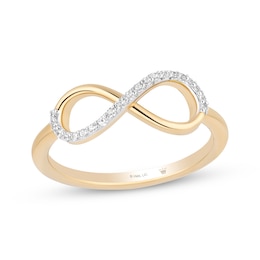 Hallmark Diamonds Infinity Ring 1/8 ct tw 10K Yellow Gold