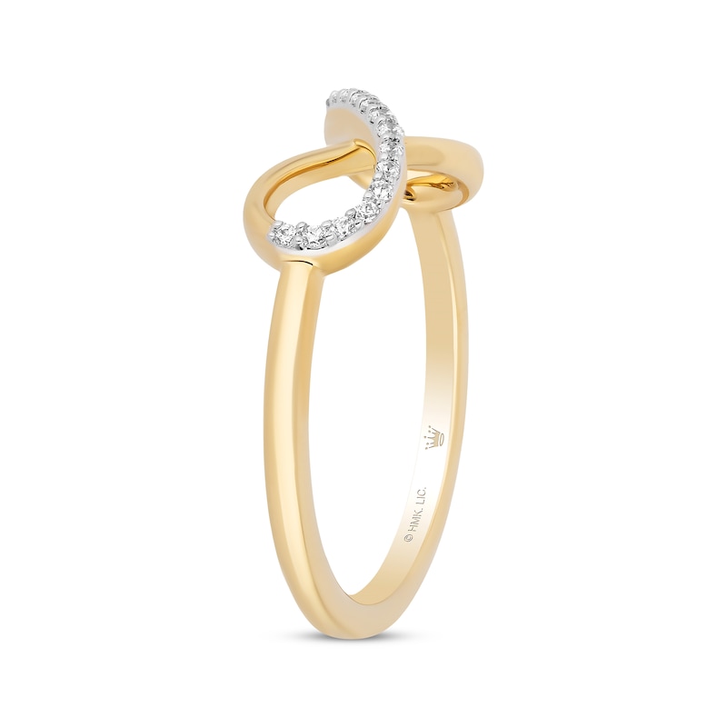 Hallmark Diamonds Infinity Ring 1/8 ct tw 10K Yellow Gold