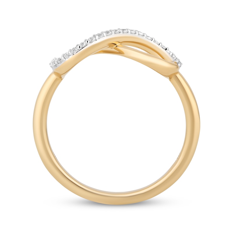 Hallmark Diamonds Infinity Ring 1/8 ct tw 10K Yellow Gold