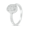 Thumbnail Image 2 of Multi-Diamond Center Oval-Shaped Halo Ring 1/15 ct tw Sterling Silver