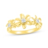 Thumbnail Image 1 of Diamond Three Flower Ring 1/10 ct tw 10K Yellow Gold