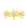 Thumbnail Image 3 of Diamond Three Flower Ring 1/10 ct tw 10K Yellow Gold