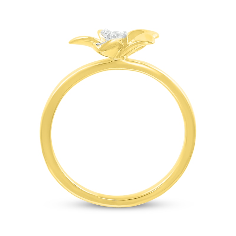 Main Image 2 of Diamond Petals Flower Ring 1/8 ct tw 10K Yellow Gold