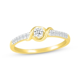 Diamond Swirl Promise Ring 1/5 ct tw 10K Yellow Gold