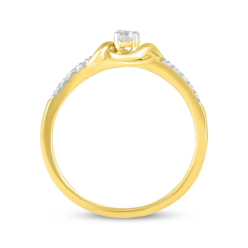 Main Image 2 of Diamond Swirl Promise Ring 1/5 ct tw 10K Yellow Gold