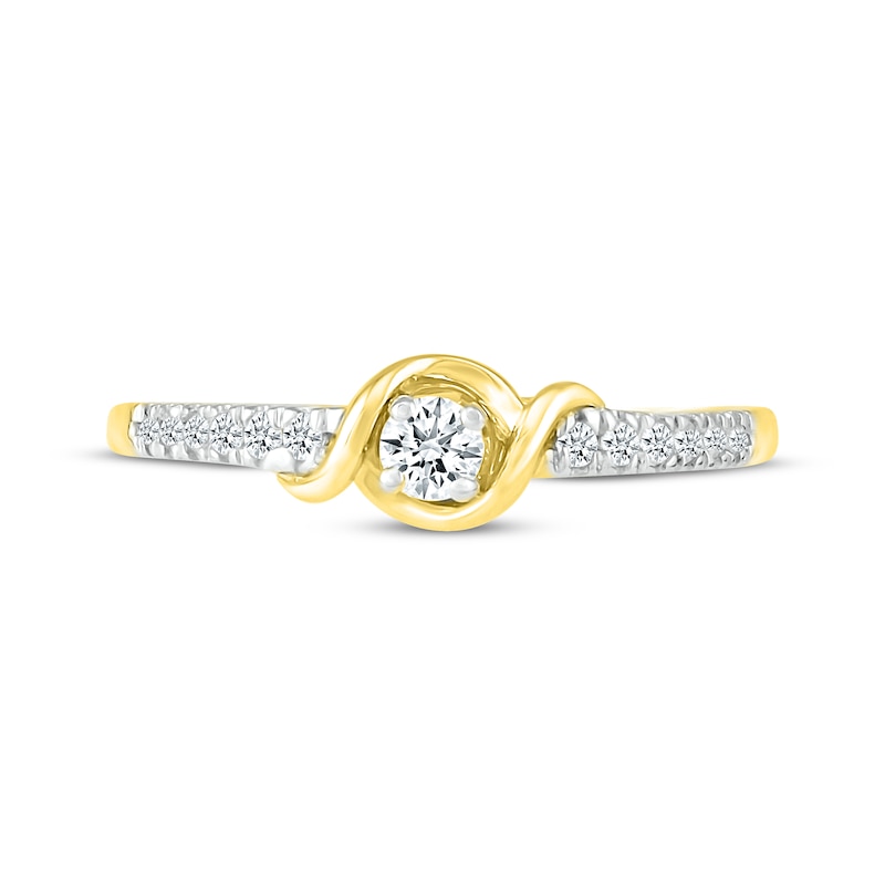 Main Image 3 of Diamond Swirl Promise Ring 1/5 ct tw 10K Yellow Gold