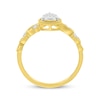 Thumbnail Image 2 of Multi-Diamond Center Pear-Shaped Filigree Promise Ring 1/6 ct tw 10K Yellow Gold