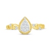 Thumbnail Image 3 of Multi-Diamond Center Pear-Shaped Filigree Promise Ring 1/6 ct tw 10K Yellow Gold