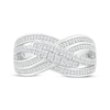 Thumbnail Image 2 of Diamond Multi-Row Crossover Ring 1/2 ct tw Sterling Silver