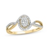 Thumbnail Image 1 of Multi-Diamond Center Oval-Shaped Promise Ring 1/4 ct tw 10K Yellow Gold