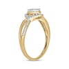 Thumbnail Image 2 of Multi-Diamond Center Oval-Shaped Promise Ring 1/4 ct tw 10K Yellow Gold