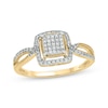 Thumbnail Image 1 of Multi-Diamond Center Cushion-Shaped Promise Ring 1/4 ct tw 10K Yellow Gold