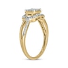 Thumbnail Image 2 of Multi-Diamond Center Cushion-Shaped Promise Ring 1/4 ct tw 10K Yellow Gold