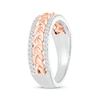 Thumbnail Image 2 of Diamond Braided Center Ring 1/4 ct tw Sterling Silver & 10K Rose Gold