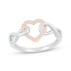 Thumbnail Image 1 of Diamond Heart & Infinity Ring 1/10 ct tw Sterling Silver & 10K Rose Gold